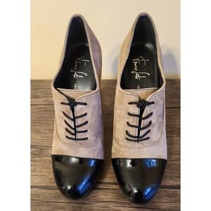 Franco Sarto Womens Taupe Suede Cap Toe Lace Up High Heel Booties 8.5M NEW